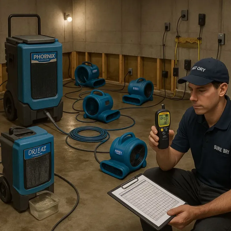 Structural Drying and Dehumidification process in Arlington, TN
